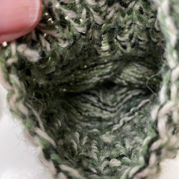 Hand Knit Convertible Mittens Gloves Green Knit Fingerless Mittens for Women - Picture 6 of 7